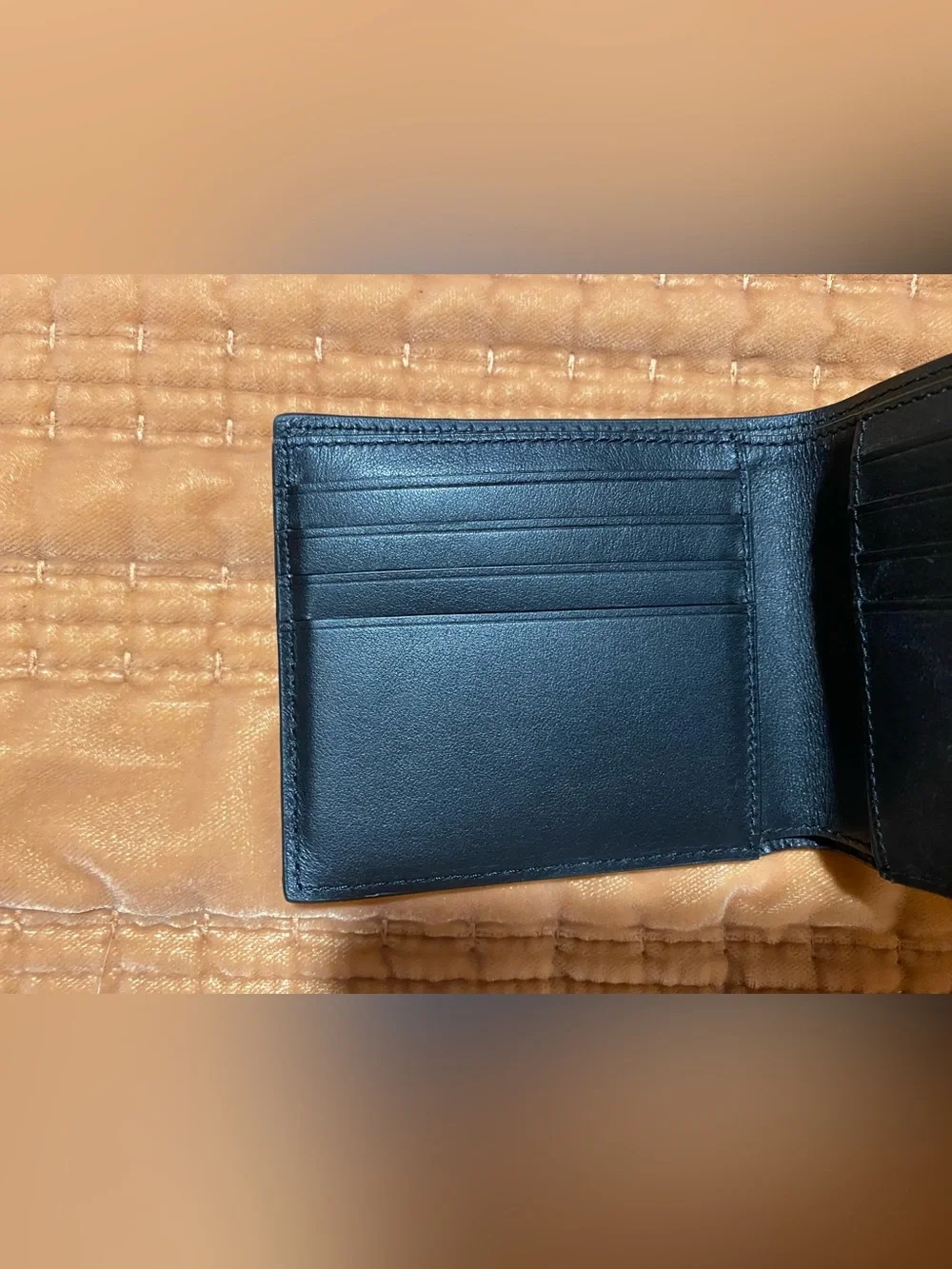 Coach Bifold Perforated Leather Wallet ~ Chalk/Black